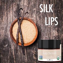 Organic Lip Scrub - Vanilla Sugar Scrub, Lip Scrubs Exfoliator & Moisturizer, Lip Care Exfoliating Scrub and Lip Moisturizer for Chapped Lips, Lip Repair for Soft Lips, Best Gift or Stocking Stuffer