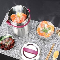 ZL-CHUFANG Stainless Steel Lunch Box Container for Kids Adults, Thermos Insulated Food Storage Leakproof Food Jar for School Picnic Office Outdoors enjoy a hot lunch on the go. (Color : Red)