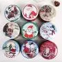 TeemorShop Weihnachtsrund Metallbehälter Dose Schmuck Kekse Münzen Süßigkeiten Aufbewahrungsbox Behälter Fall Kopfhörer Organizer