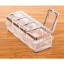 JINBEST Clear Seasoning Rack Spice Box Storage Container Condiment Spice Pots Jars