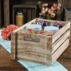 The Pioneer Woman Spring Bouquet 16oz Jars In A Wooden Crate - Set of 6