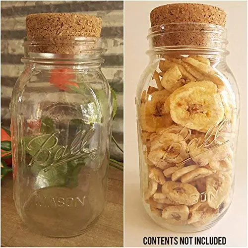 Ball Genuine Clear Mason JAR (Quart) with Large Cork Lid/Stopper Ball Genuine Clear Mason JAR (Quart) with Large Cork Lid/Stopper