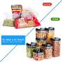 ME.FAN Airtight Food Storage Container Set [7-Piece Set] Durable Seal Pot- Cereal Storage Containers - 24 Chalkboard Label - Kitchen Cabinet Organization - BPA Free - Clear Plastic with Black Lid
