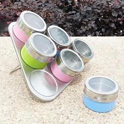 6pcs Seasoning Jar Stainless Steel Seasoning Jar Colorful Visual Seasoning Jar Condiment bottles