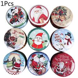 TeemorShop Christmas Round Tin Sealed Jar Jewelry Biscuits Coin Candy Storage Box Container Case Headphones Organizer