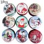Christmas Round Tin Sealed Jar Jewelry Biscuits Coin Candy Storage Box Container Case Headphones Organizer