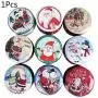 TeemorShop Weihnachtsrund Metallbehälter Dose Schmuck Kekse Münzen Süßigkeiten Aufbewahrungsbox Behälter Fall Kopfhörer Organizer