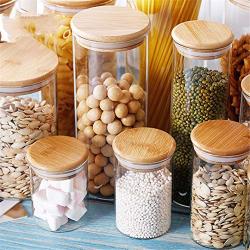 Candy Jar For Spices Glass Transparent Container Glass Jars With Lids Cookie Jar Kitchen Jars And Lids Small Size 65x15cm S4 1 piece