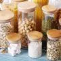 Glass Jar With Lid Cookie Jar Kitchen Jars And Lids Candy Jar For Spices Glass Container Y2 Bamboo lip Glass Jar With Lid Cookie Jar Kitchen Jars And Lids Candy Jar For Spices Glass Container Y2 Bamboo lip