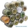 15-Pack Magnetic Spice Jars Hexagon Glass Spice Jars With Stainless Steel Strong Magnet Lids - Space Saving Storage For Dry Herbs And Spices - Great for Fridge, Backsplash and More