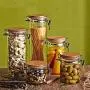 Bouteille de Rangement en Verre AUYE, Conteneur à Café et pour Aliments de Cuisine avec Couvercle en Bois Étanchéifié (1,18 L) Bouteille de Rangement en Verre AUYE, Conteneur à Café et pour Aliments de Cuisine avec Couvercle en Bois Étanchéifié (1,18 L)