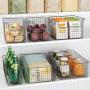 mDesign Metal Wire Open Front Organizer Basket for Kitchen Pantry, Cabinet, Shelf - Holds Canned Goods, Baking Supplies, Boxed Food Mixes, Fruits, Vegetables, Snacks - 10" Wide - Graphite Gray