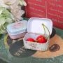Milue Flower Tin Trinket Jewelry Coin Box Tinplate Storage Case Small Rectangular