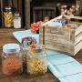The Pioneer Woman Spring Bouquet 16oz Jars In A Wooden Crate - Set of 6
