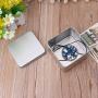 Milue 9x9cm Small Metal Tin Silver Storage Box Case Organizer For Money Coin Candy Key