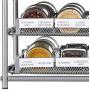 Spice Rack Organizer for Cabinets Storage, Pull Out Spice Drawer Kitchen Organization Containers for 30-60 Glass Bottle, Slide Out Cabinet for Pantry, Makeup, Nail Polish, Medicine, Silver
