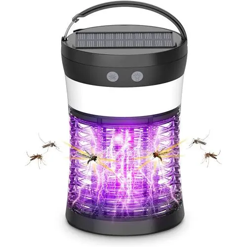 Électrocueilleur à Insectes Solar Powered, 3 en 1 : Tueur de Moustiques Électrique, Lampe de Campagne Portative, Électrocueilleur à Insectes pour Extérieur et Intérieur, Résistant à l'Eau, Piège Rechargeable pour Moustiques et Mouches, Idéal pour Camping, Électrocueilleur à Insectes Solar Powered, 3 en 1 : Tueur de Moustiques Électrique, Lampe de Campagne Portative, Électrocueilleur à Insectes pour Extérieur et Intérieur, Résistant à l'Eau, Piège Rechargeable pour Moustiques et Mouches, Idéal pour Camping,