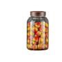 Large acacia wood lid storage jar tangerine peel jar household round transparent high peng silicon glass sealed jar tea jar