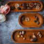 Cross-border oval wooden bowl candle handmade Paulownia wood tray candle wooden aromatherapy candle wooden tray wooden bowl candle