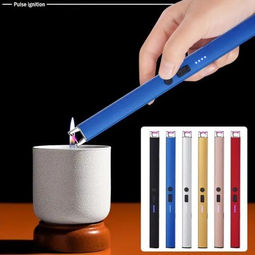 SUPRUS Electric Lighter Arc Windproof Flameless USB Lighter Rechargeable Lighter with Safety Lock for Candle BBQ Camping (Gold,rose golden, blue, black, silver or red)
