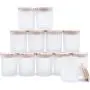 Thick Candle Jars for Making Candles 12 Pcs, 7 OZ Empty Jars with Wood Lids for Candle Making, Sample Container, Mutiple Color Optional