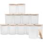 Thick Candle Jars for Making Candles 12 Pcs, 14 OZ Empty Jars with Wood Lids for Candle Making, Sample Container, Mutiple Color Optional