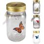 Butterfly in A Jar Vibration Induction Flying Butterfly Simulated Butterfly Jars LED Butterfly in A Jar Fluttering Valentine Kids Gift Home Decor