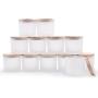 12 OZ Thick Candle Jars for Making Candles 12 Pcs, Empty Jars with Wood Lids for Spice Jars, Sample Container, Multiple Color Optional