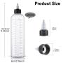 Cosywell Hair Oil Applicator 16.9oz/500ml or 8.5oz/230ml Measured Squeeze Bottles with Graduated Scale Dye Applicator Bottle Twist-On Top Tip Cap Empty Plastic Color Oil Bottle 2 Pack