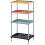 4-Tier Multicolor Plastic Storage Rack Easy Assembly Space Saving for Kitchen,Laundry Room,Bathroom