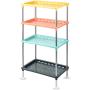 4-Tier Multicolor Plastic Storage Rack Easy Assembly Space Saving for Kitchen,Laundry Room,Bathroom