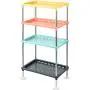4-Tier Multicolor Plastic Storage Rack Easy Assembly Space Saving for Kitchen,Laundry Room,Bathroom