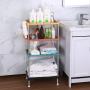4-Tier Multicolor Plastic Storage Rack Easy Assembly Space Saving for Kitchen,Laundry Room,Bathroom