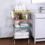 4-Tier Multicolor Plastic Storage Rack Easy Assembly Space Saving for Kitchen,Laundry Room,Bathroom