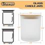 Thick Candle Jars for Making Candles 12 Pcs, 14 OZ Empty Jars with Wood Lids for Candle Making, Sample Container, Mutiple Color Optional