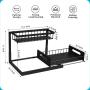 REALINN Under Sink Organizer, Pull Out Cabinet Organizer Slide Out Sink Shelf Cabinet Storage Shelves, Storages for Kitchen Bathroom, Black, 2 Pack