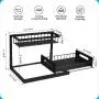 REALINN Unterspüle Organizer, Ausziehbarer Schrank-Organizer, Ablage-Regale für Unterspüle, Stauraum für Küche und Bad, Schwarz, 2er Set