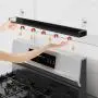 Spice Rack, Magnetic Stove top Shelf, Over the Stove Spice Rack, Adjustable 15-30 In, for Kitchen Shelves, Seasoning Organizer, Matte Black