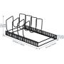 Toplife Pot Lids Organizer Rack for Cabinet and Countertop, 7+ Pan Lids and Bakeware Organizer Rack Holder with 7 Adjustable Compartments - Black