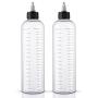Cosywell Hair Oil Applicator 16.9oz/500ml or 8.5oz/230ml Measured Squeeze Bottles with Graduated Scale Dye Applicator Bottle Twist-On Top Tip Cap Empty Plastic Color Oil Bottle 2 Pack
