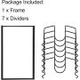 Toplife Pot Lids Organizer Rack for Cabinet and Countertop, 7+ Pan Lids and Bakeware Organizer Rack Holder with 7 Adjustable Compartments - Black