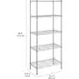 Amazon Basics 5-Shelf Adjustable Steel Storage Shelving Unit, 200 lb Capacity per Shelf, 23.2 x 13.4 x 60 inches, Chrome