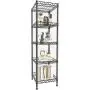 GIOTORENT 5 Tier Standing Shelving Metal Units, Adjustable Height Wire Shelf Display Rack for Laundry Bathroom Kitchen 11.8 W x 11.8 D x 50 H (5-Tier, Black)