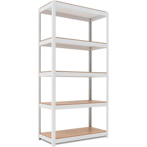 HOMEDANT House 5-Tier Laminated Boltless Metal Shelving Unit Adjustable Storage Utility Rack Heavy Duty Shelves Organization Multipurpose Shelf Kitchen Garage Pantry Closet 1Pack