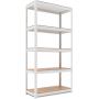 HOMEDANT House 5-Tier Laminated Boltless Metal Shelving Unit Adjustable Storage Utility Rack Heavy Duty Shelves Organization Multipurpose Shelf Kitchen Garage Pantry Closet 1Pack