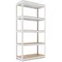 HOMEDANT House 5-Tier Laminated Boltless Metal Shelving Unit Adjustable Storage Utility Rack Heavy Duty Shelves Organization Multipurpose Shelf Kitchen Garage Pantry Closet 1Pack