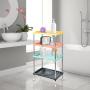 4-Tier Multicolor Plastic Storage Rack Easy Assembly Space Saving for Kitchen,Laundry Room,Bathroom