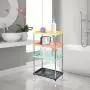 4-Tier Multicolor Plastic Storage Rack Easy Assembly Space Saving for Kitchen,Laundry Room,Bathroom