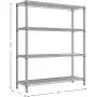 MZG 4 Tier Storage Rack Metal Wire Shelving Unit, Storage Standing Shelf Organizer for Laundry Bathroom Kitchen Pantry Closet Garage Basement Utility Room, Chrome 17.7