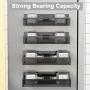 Magnetic Spice Rack for Refrigerator, 4 Pack Magnetic Shelf, Fridge Magnet Organizer with Moveable 8 Hooks, Magnetic Fridge Shelf for Kitchen Organization and Storage (4 Pack)